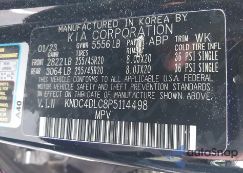 2023 Kia Ev6 Gt-Line from USA, damaged, VIN KNDC4DLC8P5114498